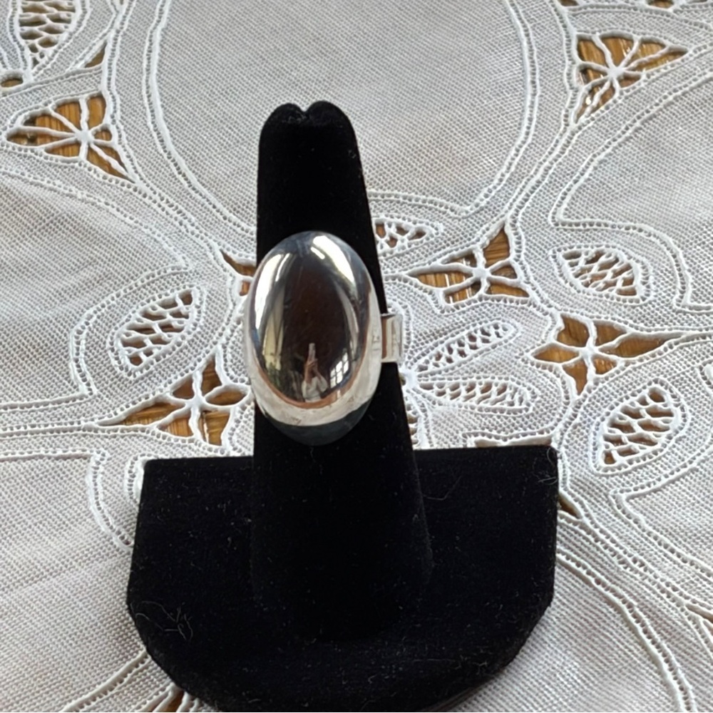 925 High polish oval dome statement ring